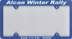 Alcan Winter Rally 2000 license plate frame