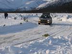 Dan in the back stretch on Fish Lake