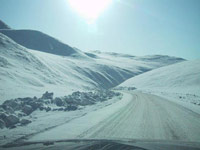 Crossing the mountains on the Dempster Highway